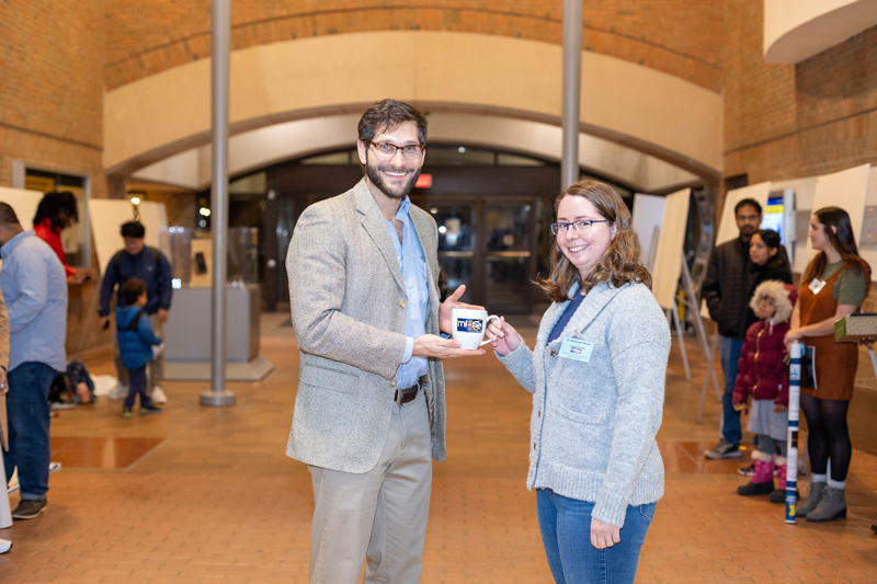 Award winner with a judge