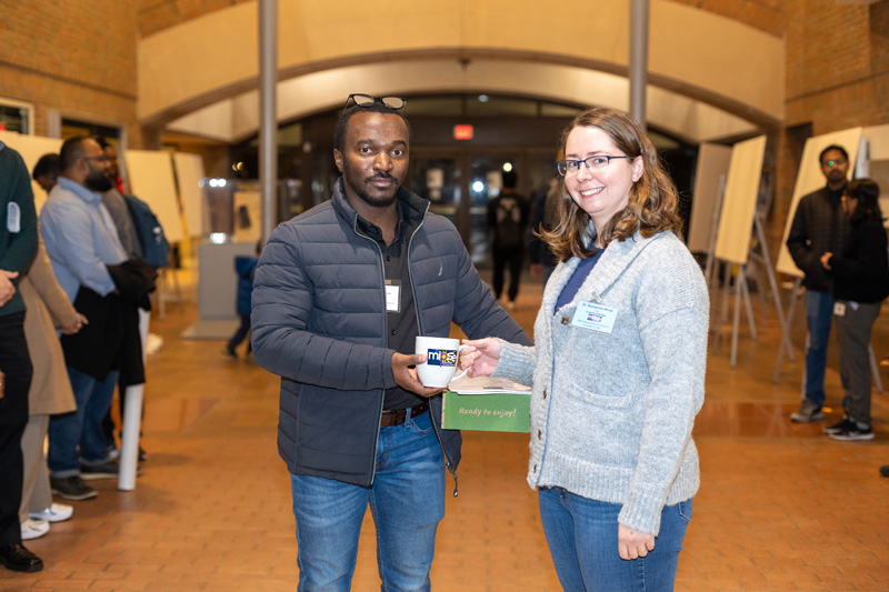 Award winner with a judge