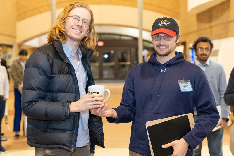 Award winner with a judge